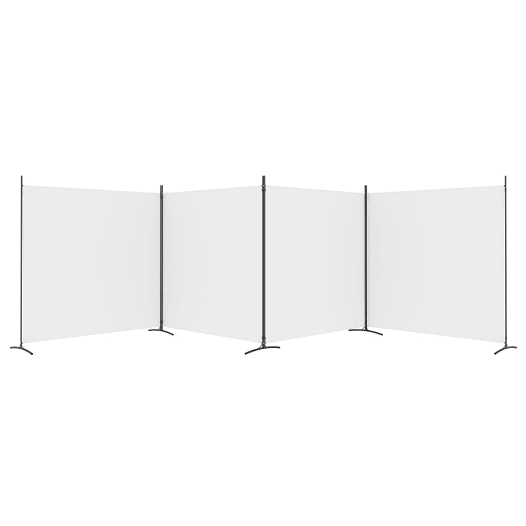 Paravent 4 Panneaux Blanc 698x180 Cm - Séparation Pièce Polyvalente