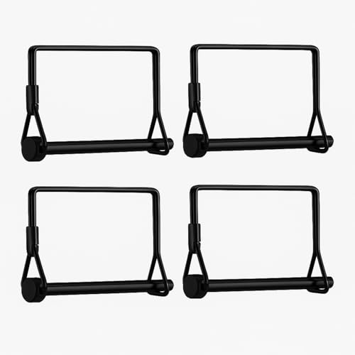 4 Pack 1/4 x 3-5/32 Inch Trailer Pin, Heavy Duty Steel Locking Pin with Clip, Black Zinc Coupler Pin for Towing Truck Tractor PTO Shaft, Quick Release Steel Pin for Farm and Utility Equipment