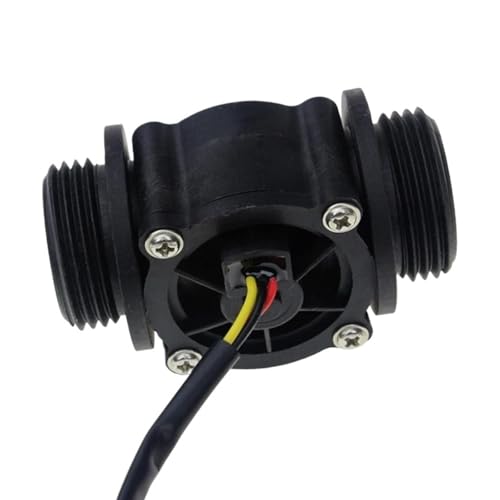 庭のホース散水メーター DN25 黒プラスチック水流センサー 工業用流量計カウンター 1個