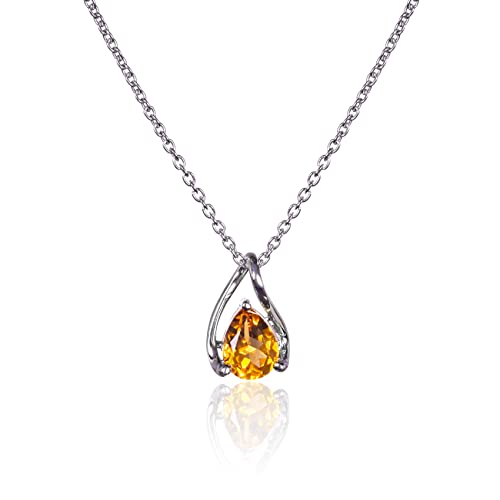 Namana Collar De Plata De Ley 925 Con Colgante De Piedra Natural Citrino, Cadena Y Colgante Plata Para Mujer Con Piedra Semipreciosa Citrino Amarillo En Forma De Pera Namana Collar De Plata De Ley 925 Con Colgante De Piedra Natural Citrino, Cadena Y Colgante Plata Para Mujer Con Piedra Semipreciosa Citrino Amarillo En Forma De Pera