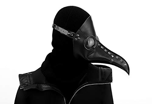 duduta PU Leather Plague Doctor Mask, Halloween Costume Bird Death Mask