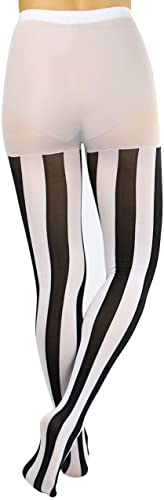 Image of ToBeInStyle Women's Wide Vertical Stripe Footed Footless Opaque Tights Leggings