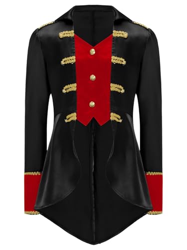 Moily Kids Boys Medieval Pirates Tailcoat Long Sleeve Waistcoat Top High Low Tuxedo Victorian Jacket