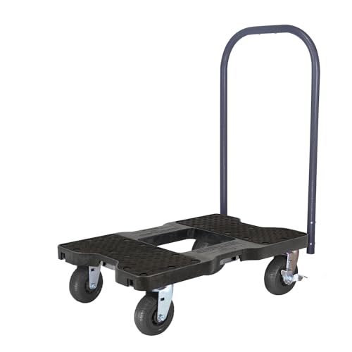 Dolly Carts 1600 Lb Extreme-Duty Black-Ops E-Track Push Cart Dolly - Snap-Loc SL1600P6B