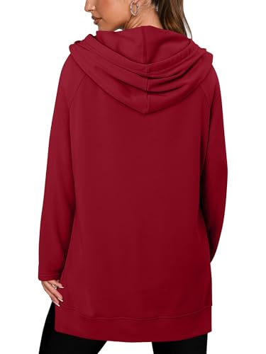 KISSMODA Women Hoodies Dress Long Sweatshirts Dress Raglan Sleeves Oversized Sweatshirts with Pocket 2025 Fall Winter Trendy