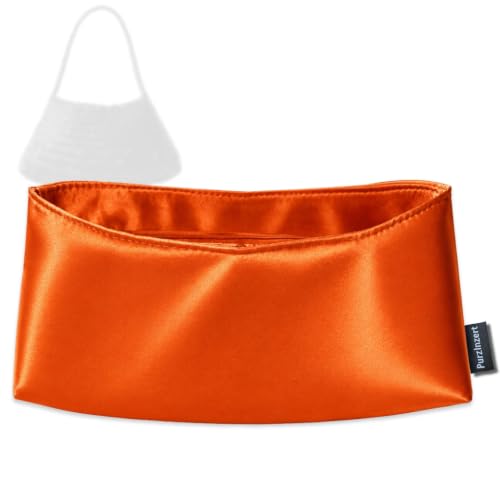 PurzInzert Premium Satin Silk Insert for Dragon Diffusion Rosanna Bag (Orange), Lightweight Organizer, Zipper Pocket Custom Fit Handbag Purse Liner