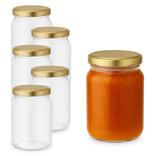 PALUPLUS 6 Barattoli in Vetro con Coperchio da 200 ml, Misura 6,6x8,6 cm, Vasetto vuoto con tappo twist off a Chiusura Ermetica, vasi sottovetro per marmellate, bomboniere -1241F -1,7