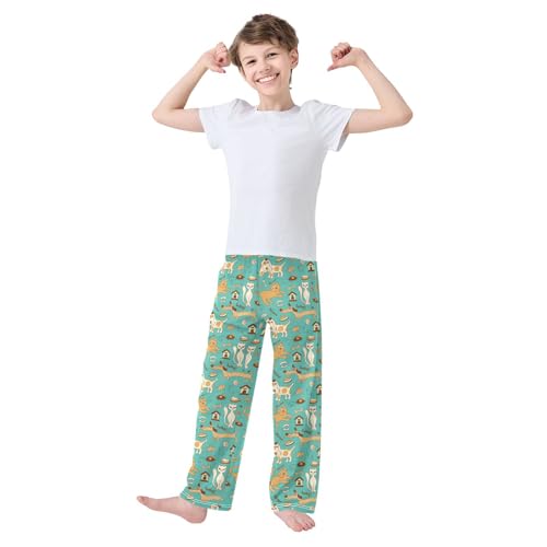 Cartoon Cats Dogs Boys Pants for Kids Jogger Pants with Pockets S-XL2