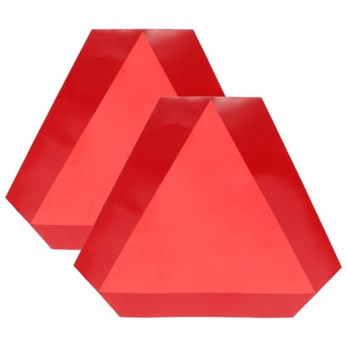 GALPADA Triángulo de Seguridad Reflectante 36cm Respaldo Autoadhesivo 2 Piezas para Vehículos de Movimiento Lento, Señal de Advertencia para Automóviles, Camiones y Remolques