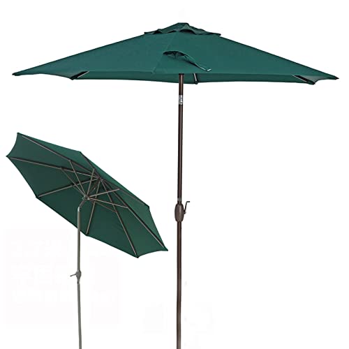 Parapluie rond tilting vert imperméable avec mât orientable pour le plein air