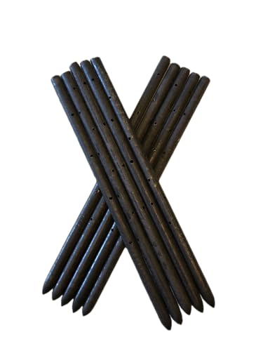 MCA 18 Round Steel Concrete Form Stakes (10 Pack) 3/4 Heavy-Duty Pointed with Holes for Construction Landscaping Garden Anchoring