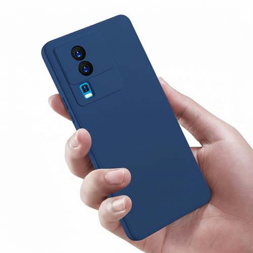 Image of LIRAMARK Silicone Soft Back Cover Case for iQOO Neo 7 | iQOO Neo 7 Pro 5G (Blue)