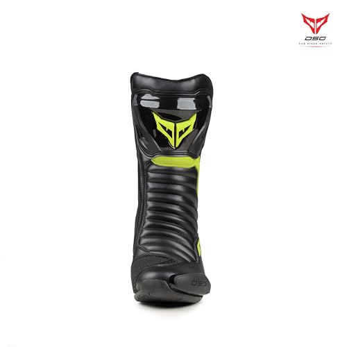Image of DSG Gp-x Riding Boot-Black Yellow Fluo-(Size-10)
