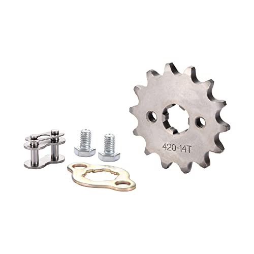 GOOFIT 420 14 T 17mm dents moto Pignon moteur Pignons coniques de chaîne Engine Remplacement pour 50cc 70cc 90cc 110cc Motorcycle Dirt Bike ATV Quad