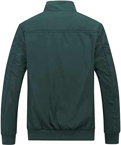 YANFU jacket Men's Jacket Lightweight Casual Spring Autumn Thin Outerwear Sportswear (Color : Green, Size : XX-Large)3