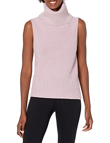 Theory Women's Cashmere Turtleneck Vest, Wild Lilac/Light Washed Pink, L #TOP29