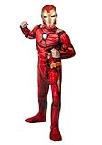MARVEL Boys Deluxe Iron Man Costume, Kids Tony Stark Superhero Halloween Costume, Child - Officially Licensed Small