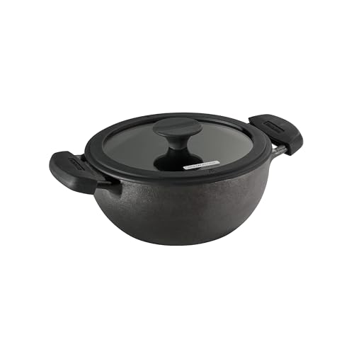Tramontina Utsava Pre-Seasoned Cast Iron 2.3-Quart Kadai with Lid