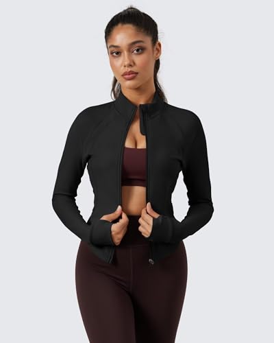 QUEENIEKE Women's Slim Fit Workout Jackets - Zip Up Cropped Yoga BBL Track Jacket Athletic Running Gym Tops - Image 6