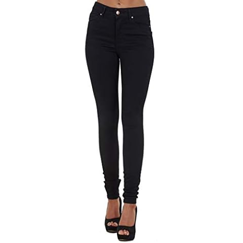 exfaMouSstore Ladies Quality Black Denim Womens Pants Stretch Super Skinny Jeans Cover