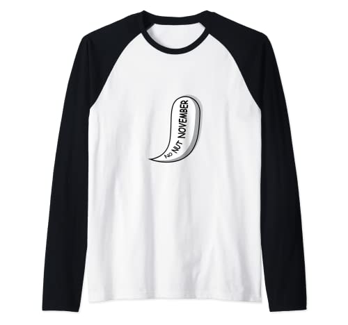 No Nut November Divertente Sperma Forma Design I Meme geek Regali Maglia con Maniche Raglan