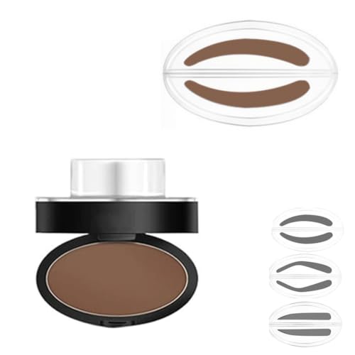 Lovelycat Eyebrow Stamp Powder，Waterproof Eyebrow Stamp Set，Eyebrow Seal Stamp Powder，Create Natural Eyebrow Shape，Waterproof & SweatProof，Non-Smudgeable，Brow Defining Tool for Women，Light Brown-C image 4