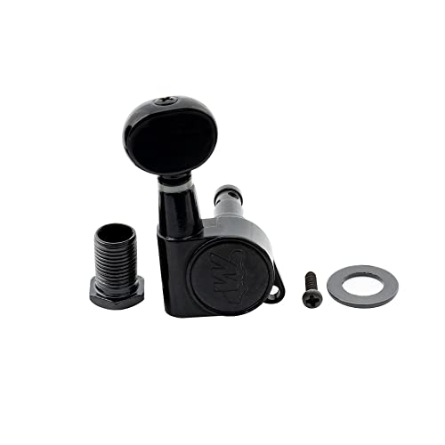 Wilkinson 6 en Ligne E-Z-LOK Bouton Mini Ovale Mécaniques pour Fender Strat/Tele Guitare électrique, Noir - Les Beatles, Paul McCartney, John Lennon, RIngo Starr, George Harrison Wilkinson 6 en Ligne E-Z-LOK Bouton Mini Ovale Mécaniques pour Fender Strat/Tele Guitare électrique, Noir – Image 5