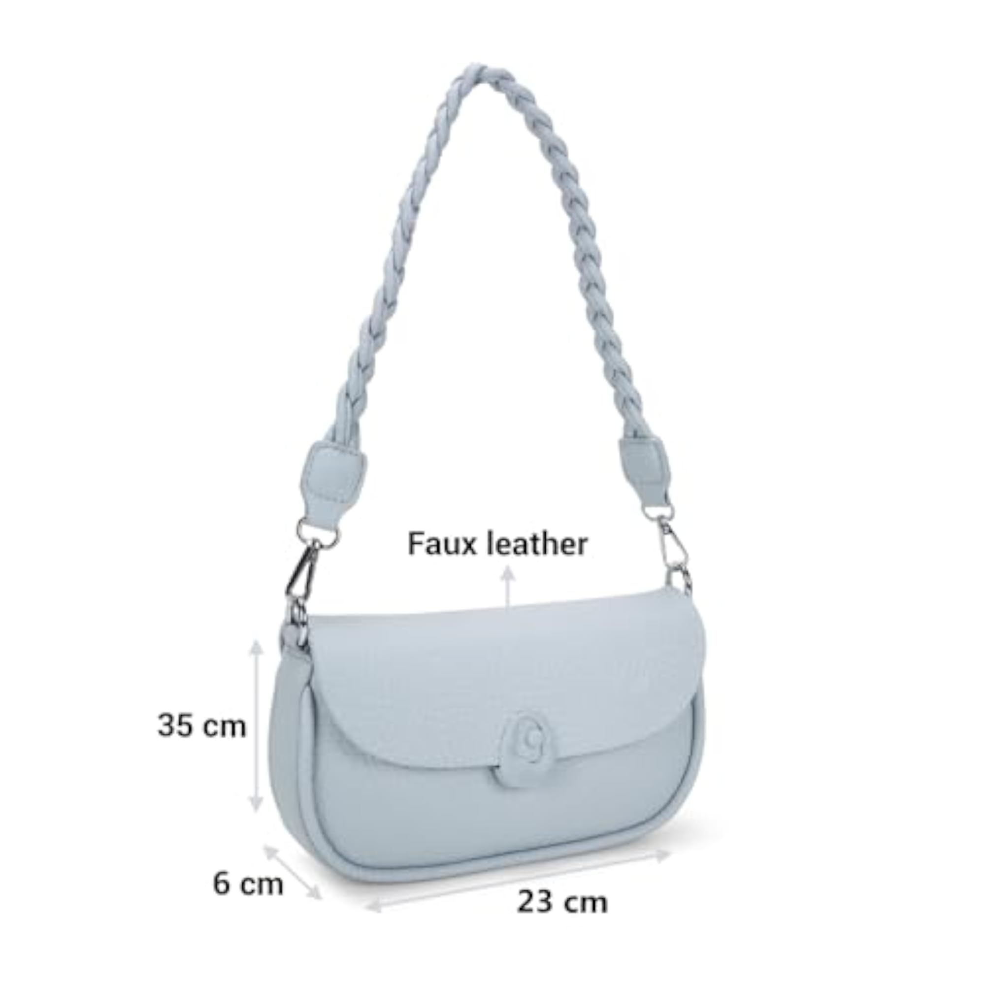 Women's Faux Leather Sling Bag, Adjustable Handle