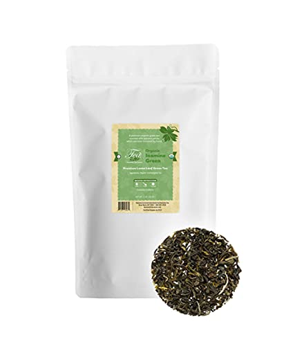 Heavenly Tea Leaves Organic Jasmine Green, Bulk Loose Leaf Green Tea, 1 Lb. (Approx. 200 Servings) - Antioxidant & Immune Boosting, Hot Or Iced Tea, Great Natural Energy Source #TOP17