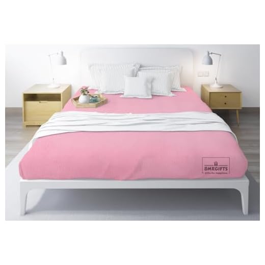 BMRGIFTS Cotton Extra Absorbent Waterproof Quick Dry Sheet for Baby Anti Piling Fleece Washable Mattress Protector & Bed Protector Sheet for Toddler Children Double Bed Size, 208x230 cm Baby Pink