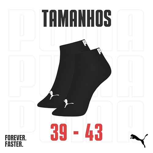 Puma Kit 9 Pares Meias Sapatilha Cano Curto Everyday Esportiva Masculino Adulto, 3 Brancos - 3 Preto