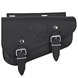 ORLETANOS Seitentasche Medusa Skull rechts kompatibel mit Harley Davidson Sportster Forty-Eight Super Low Roadster XL Custom Biker Ledertasche Suzuki Yamaha Honda Kawasaki Koffer Chopper