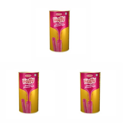 Image of Dukes Waffy Strawberry flavoured rolls (300g) (Pack of 3)