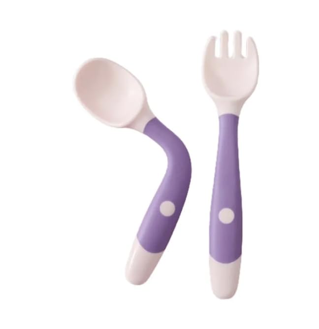 CasaLuxe 2pc Baby Self Feeding Spoon Set, Soft Silicone Tip,Soft Silicone,BPA Free,Food Grade,Flexible,6-18 Months,Baby Training Spoon,Ideal for 6 Months+,Gum Friendly (Pink)-image-45