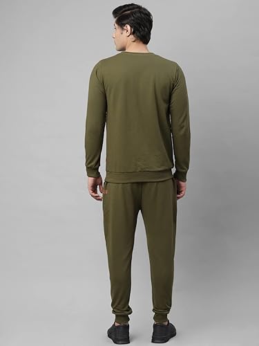 Image of Rigo Round Neck Full Sleeve Terry Track Suit For Men | Regular Fit Plus Sizes Tracksuit for Men's | Co-ord Set For Men