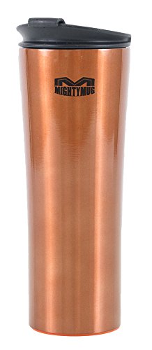 Mighty Mug Biggie Stainless Steel Tumbler, The Travel Mug That Won't Fall, with Double Wall Vacuum Insulation To Keep Your Drink Hot or Cold, Copper, 18 oz