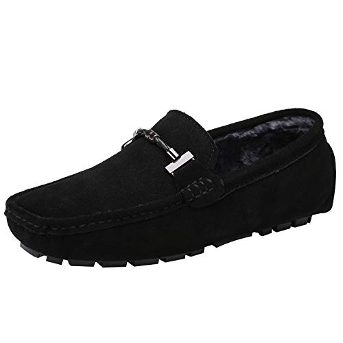 Mocasines de ante para hombre con hebilla elegante y acabado de alta calidad