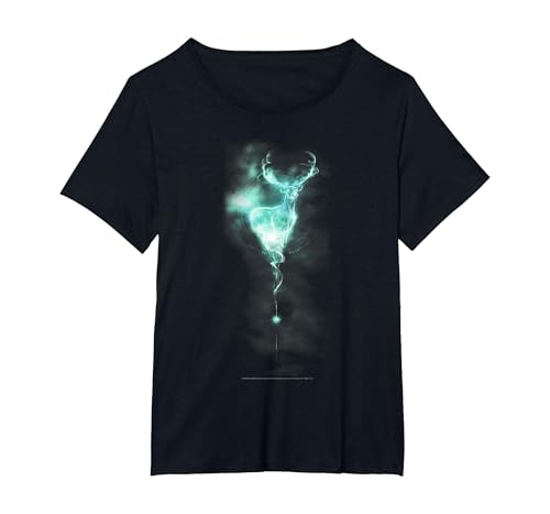 Image of Harry Potter Stag Patronus Mist T-Shirt, Women's Plus, Black, 5X