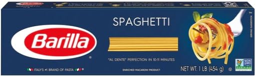 Miniatura 5 de Barilla Pasta, pelo de ángel, fettuccine, lingüino, espaguetis y espaguetis finos, 16 onzas (paquete de 5)  con mini espátula Make Your Day