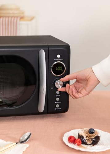 CREATE Magnetron/magnetron, digitaal, zwart, retrostijl, inhoud 20 l, bord à 245 mm, 3 programma's, 9 vooraf geïnstalleerde menu's, meertraps koken, LCD-display, 900 W - Afbeelding 8