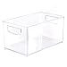Clear Organizer Storage Bin with Handle for Kitchen I Best for Refrigerators, Cabinets & Food Pantry - 10" x 5" x 6"