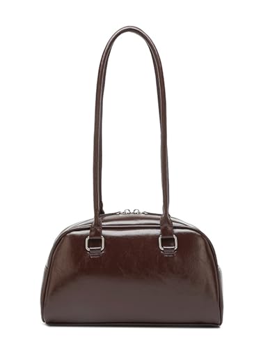 Women's Y2K Retro College PU Leather Clutch Shoulder Strap Handbags with Pockets3