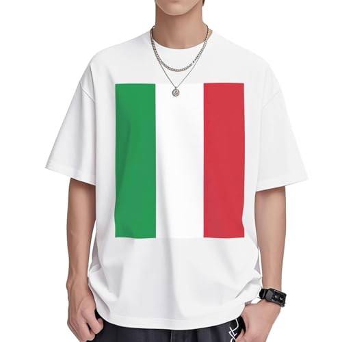 T-shirt coton imprimé drapeau italien femme tunique manches courtes
