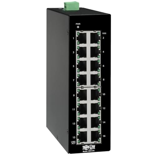 Image of Tripp Lite Industrial 16 Port Ethernet Network Switch 10 /100 /1000 Mbps -40 to 167F Unmanaged TAA Compliant DIN Mount (NGI-U16)