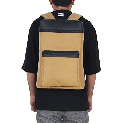 Image of Rectangle Backpack Unique Top Leather Classic Travel Laptop Bag Laptop Office /School /Travel /Business Water Resistant - Fits Up to 15.6 Inch Laptop Notebook