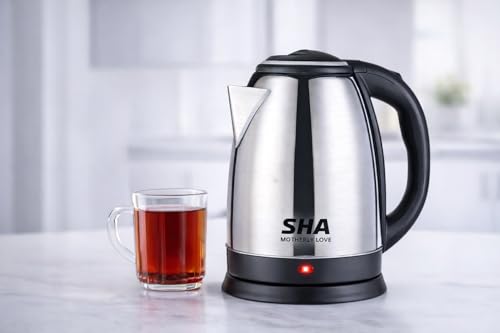 Image of SHA Motherly Love Stainless Steel Electric Kettle 1.8 Litre | 1500W Fast Boiling | Auto Shut-Off | Water Boiler for Tea, Coffee & Kitchen Use