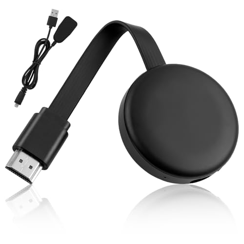 Miracast HDMI Dongle, 4K/2.4GHz Wireless Display Adapter WiFi, sans Fil Dongle HDMI WiFi, Compatibles Android/iOS/i-Phone/i-Pad/Mac OS/Windows/Moniteur/TV,...