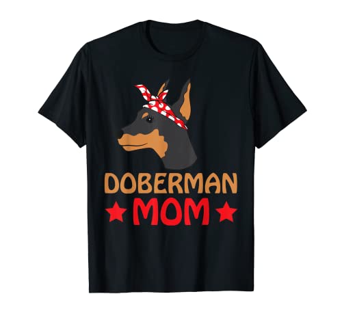 Doberman Mom Pinscher Dog Lover Art Donne Maglietta