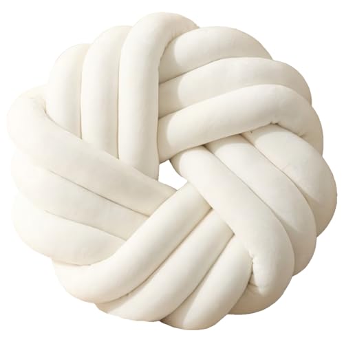 PromCaeruyn Cojín Decorativo, Cojín con Nudos, Decoración Estética Redonda Elegante para Sofás Camas Dormitorios Salones Residencias Universitarias Oficinas(A)