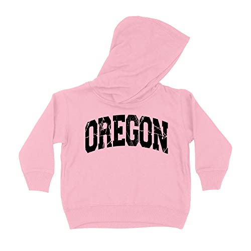 Distressed Oregon Collegiate Kids Hoodie Sweatshirt Toddler 2T Light Pink